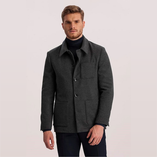 Grey Short Coat in Dark grey for Men Online in USA