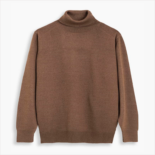 TuertleNeck Woolen Pullover (Mocha) for Men Online in USA