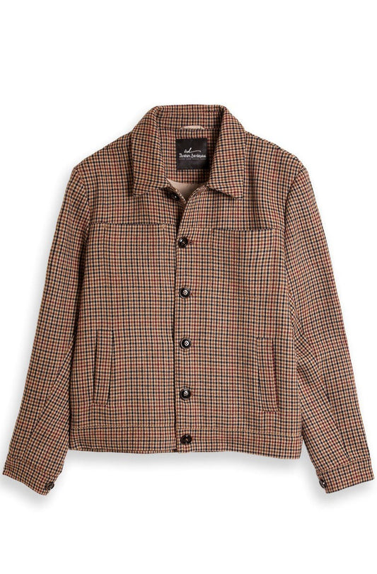 Wool Blend Checkered Biker Coat for Men Online in USA